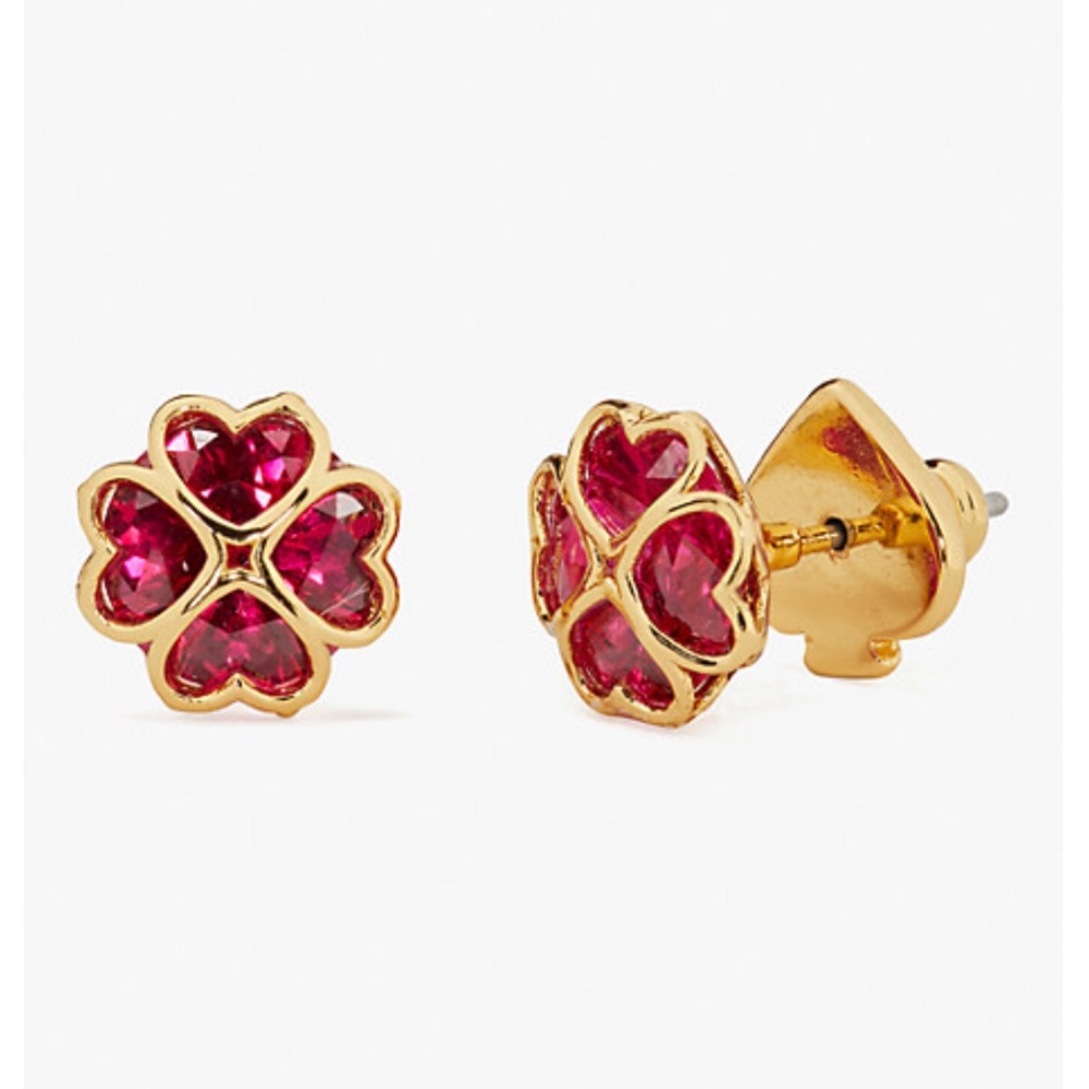 $48 Kate Spade Something Sparkly Spade Stud Earrings In Ruby